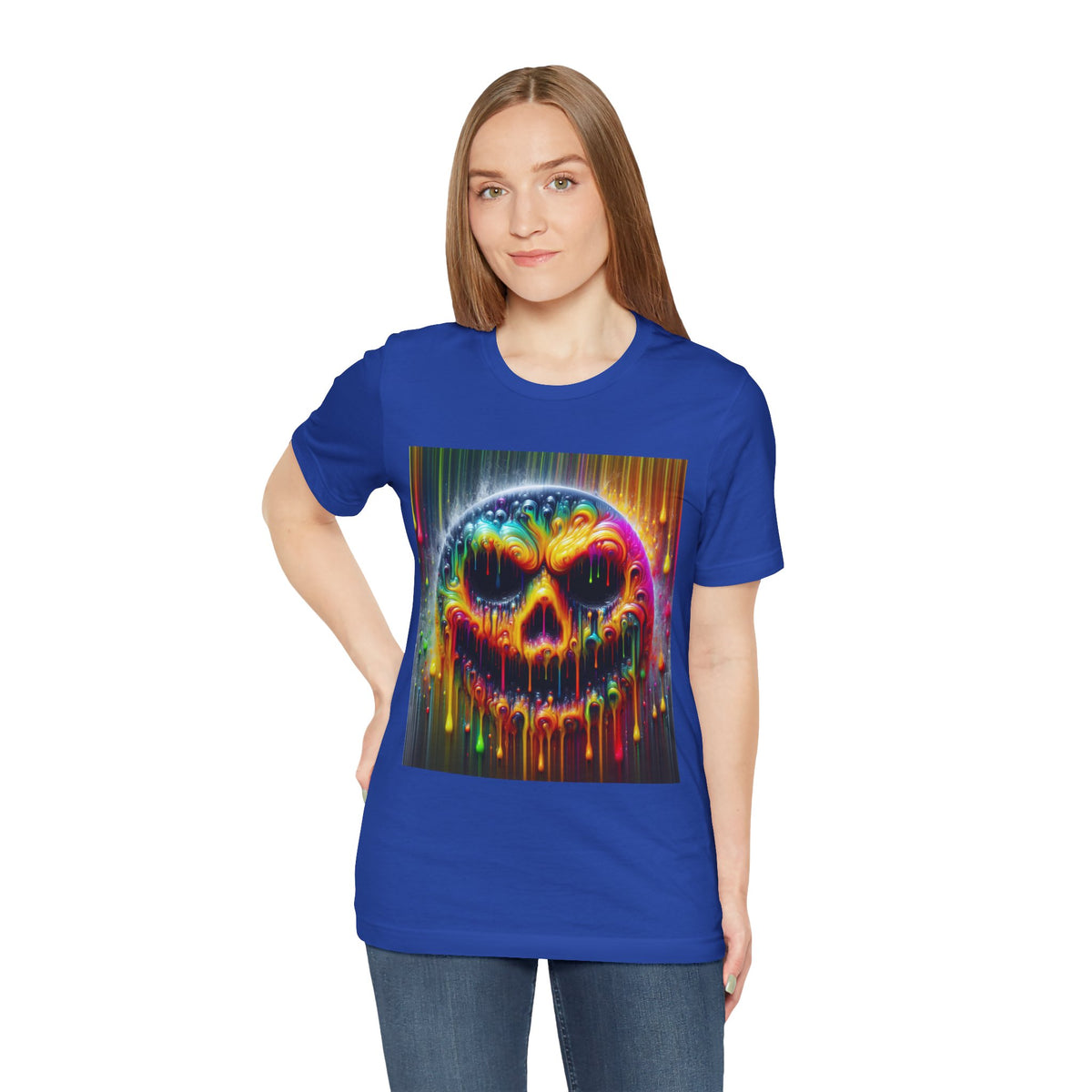 Psychedelic Skull Tee, Edgy Streetwear, Trendy Casual Wear