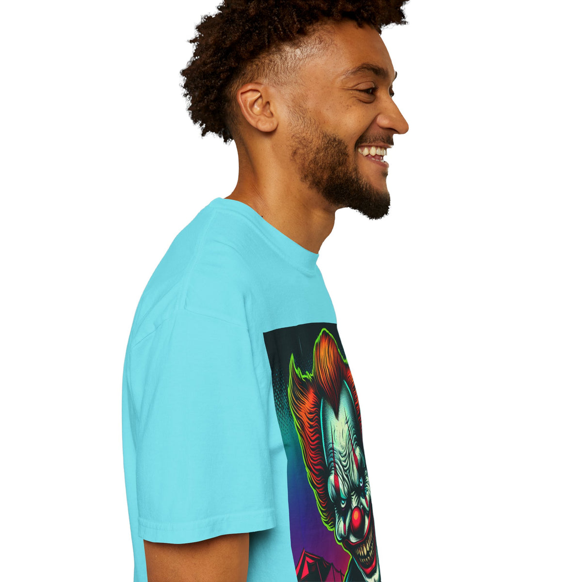 Creepy Clown Graphic Garment-Dyed T-Shirt