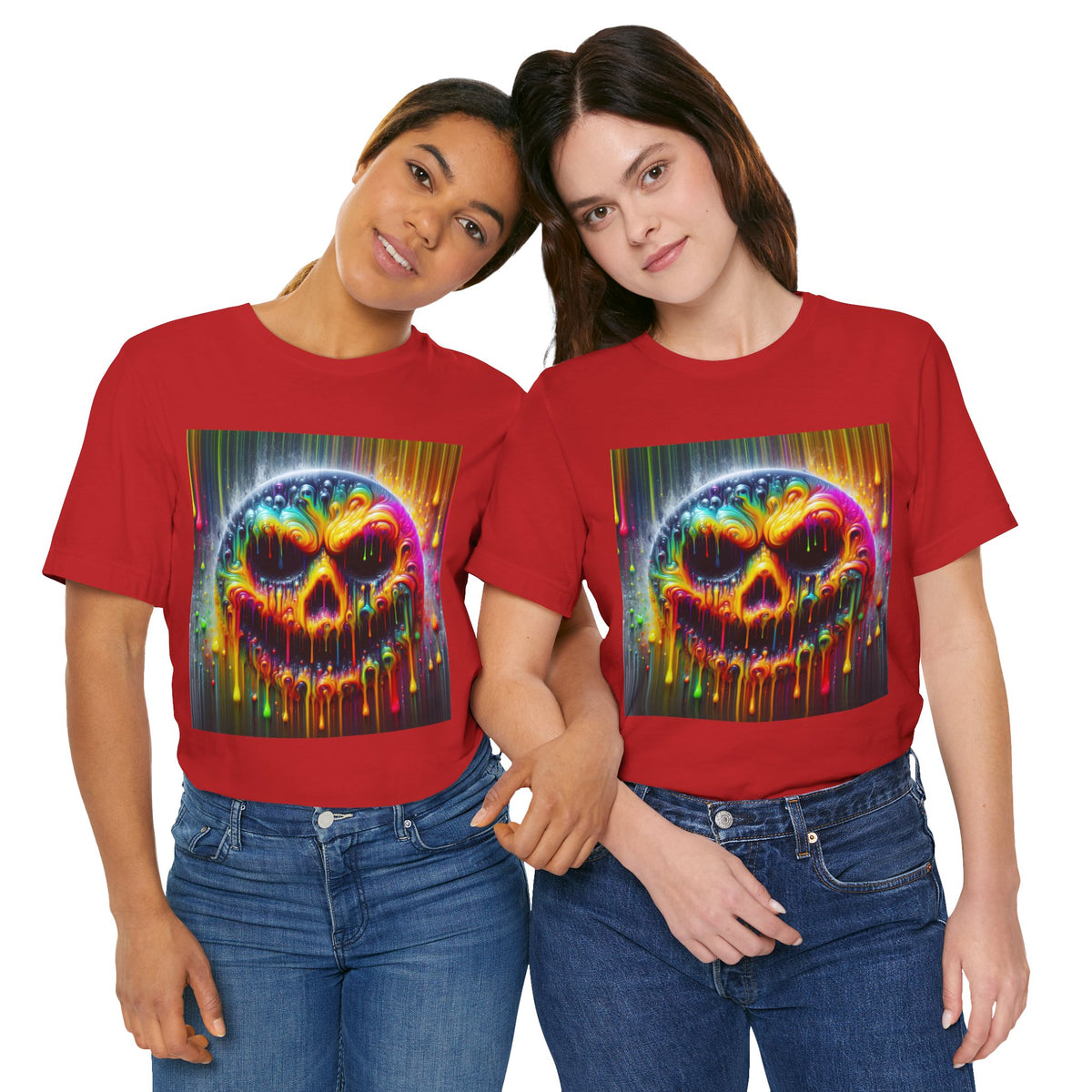 Psychedelic Skull Tee, Edgy Streetwear, Trendy Casual Wear
