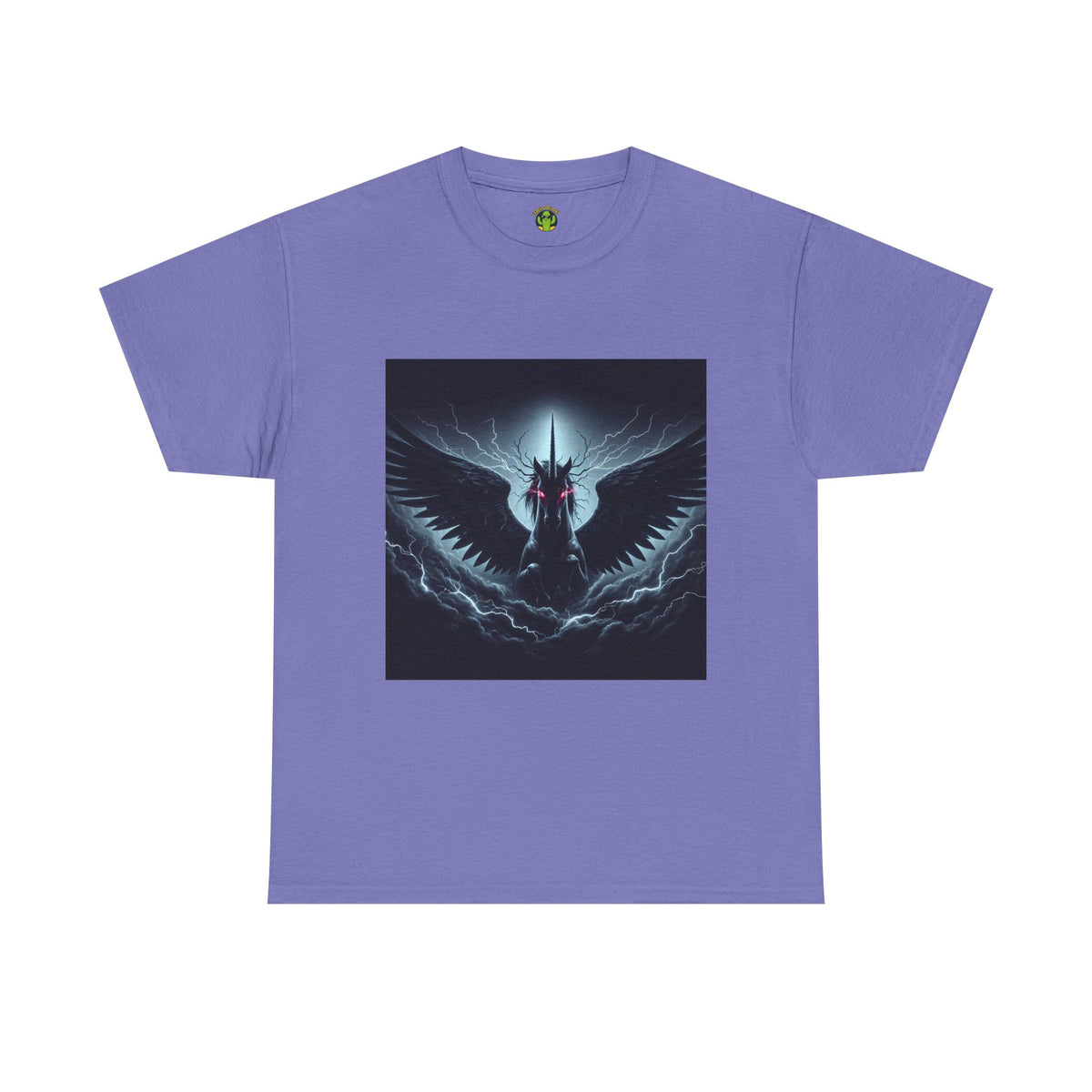 Dark Fantasy Heavy Cotton Tee with Pegasus Design
