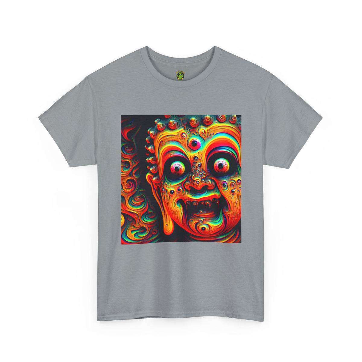 Vibrant Buddha Art Tee, Heavy Cotton T-Shirt, Unique Graphic Tee