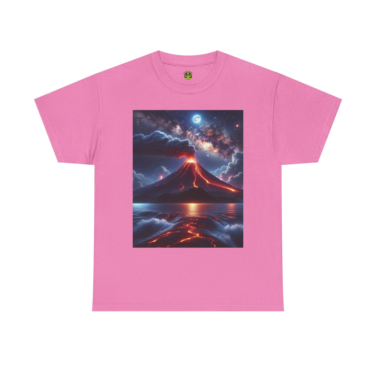 Volcano Sunset Unisex Heavy Cotton Tee - Graphic T-Shirt for Nature Lovers