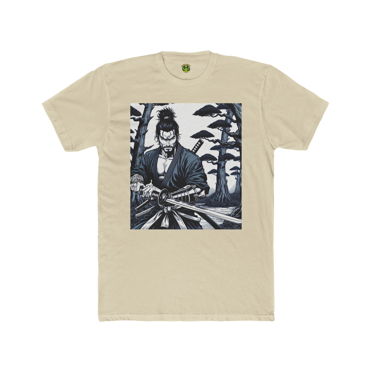 Samurai Graphic Cotton Crew Tee – Perfect for Manga Fans