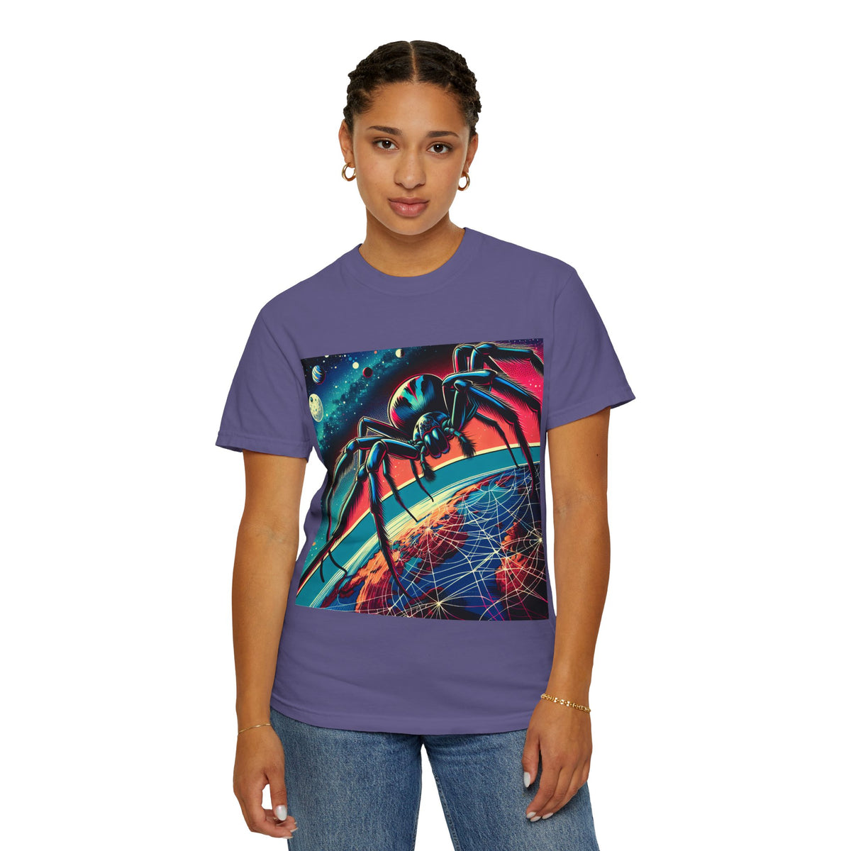 Cosmic Spider Graphic T-Shirt - Unisex Garment-Dyed Tee