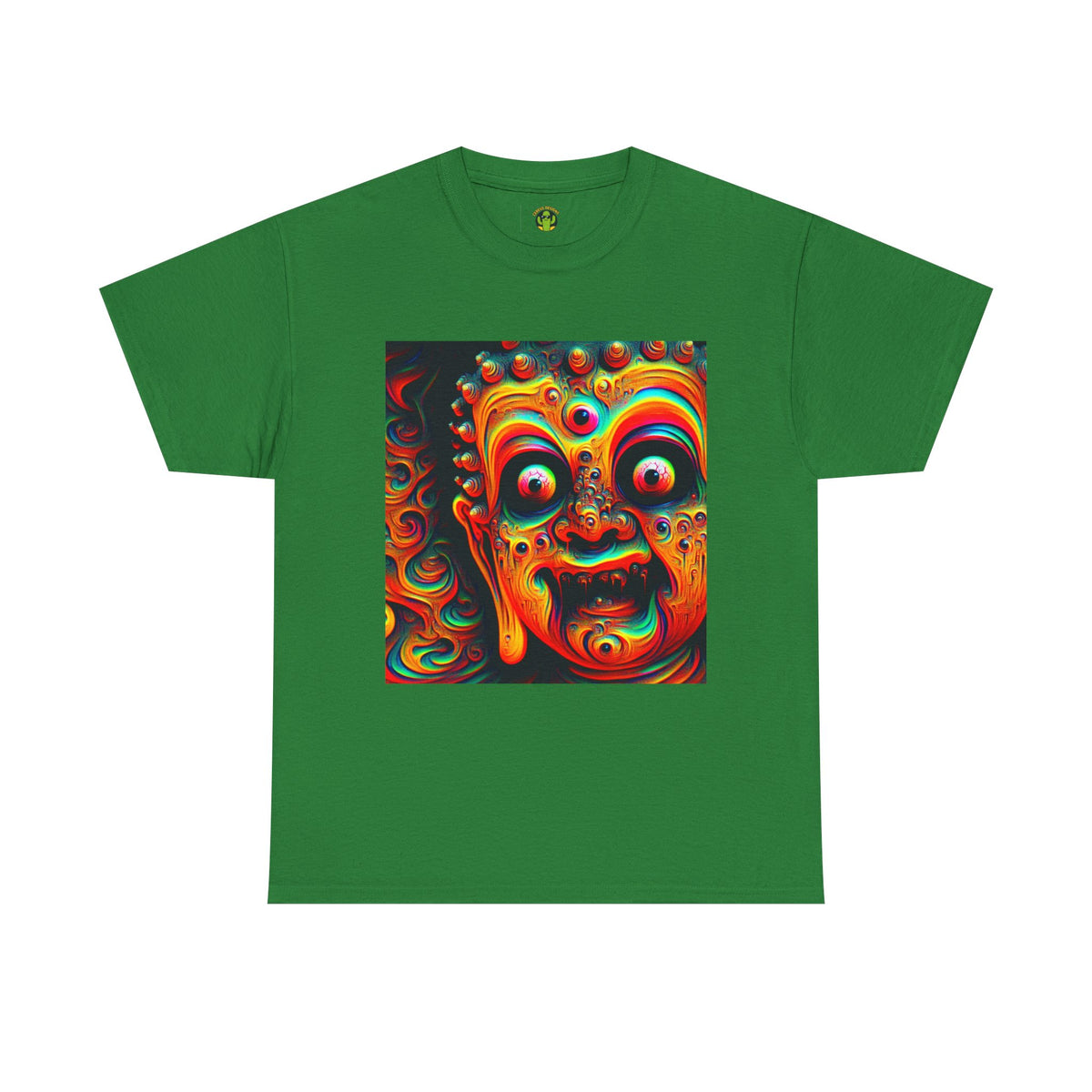 Vibrant Buddha Art Tee, Heavy Cotton T-Shirt, Unique Graphic Tee