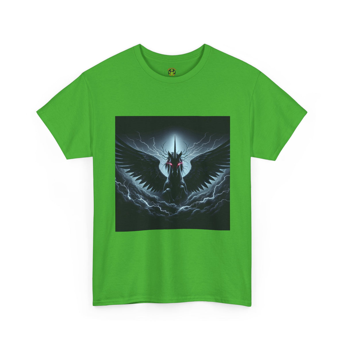 Dark Fantasy Heavy Cotton Tee with Pegasus Design