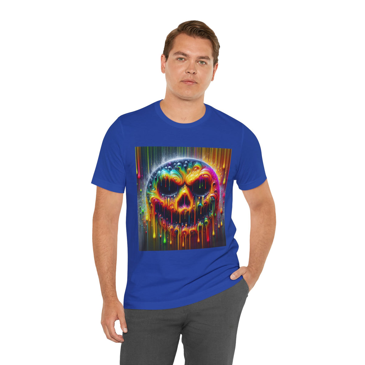 Psychedelic Skull Tee, Edgy Streetwear, Trendy Casual Wear