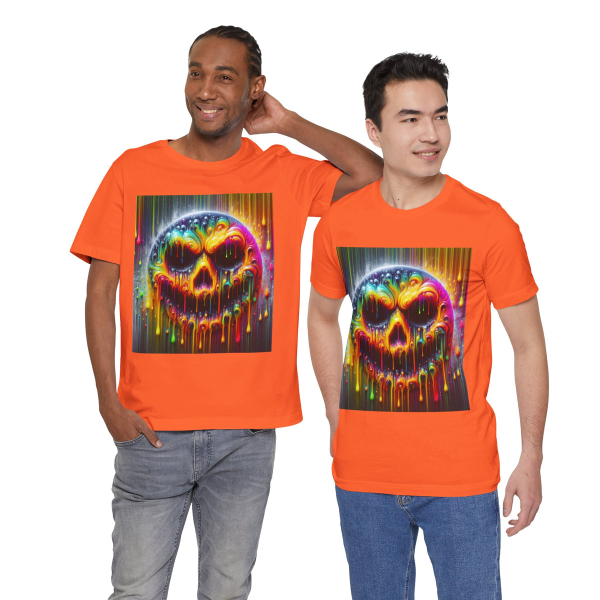 Psychedelic Skull Tee, Edgy Streetwear, Trendy Casual Wear