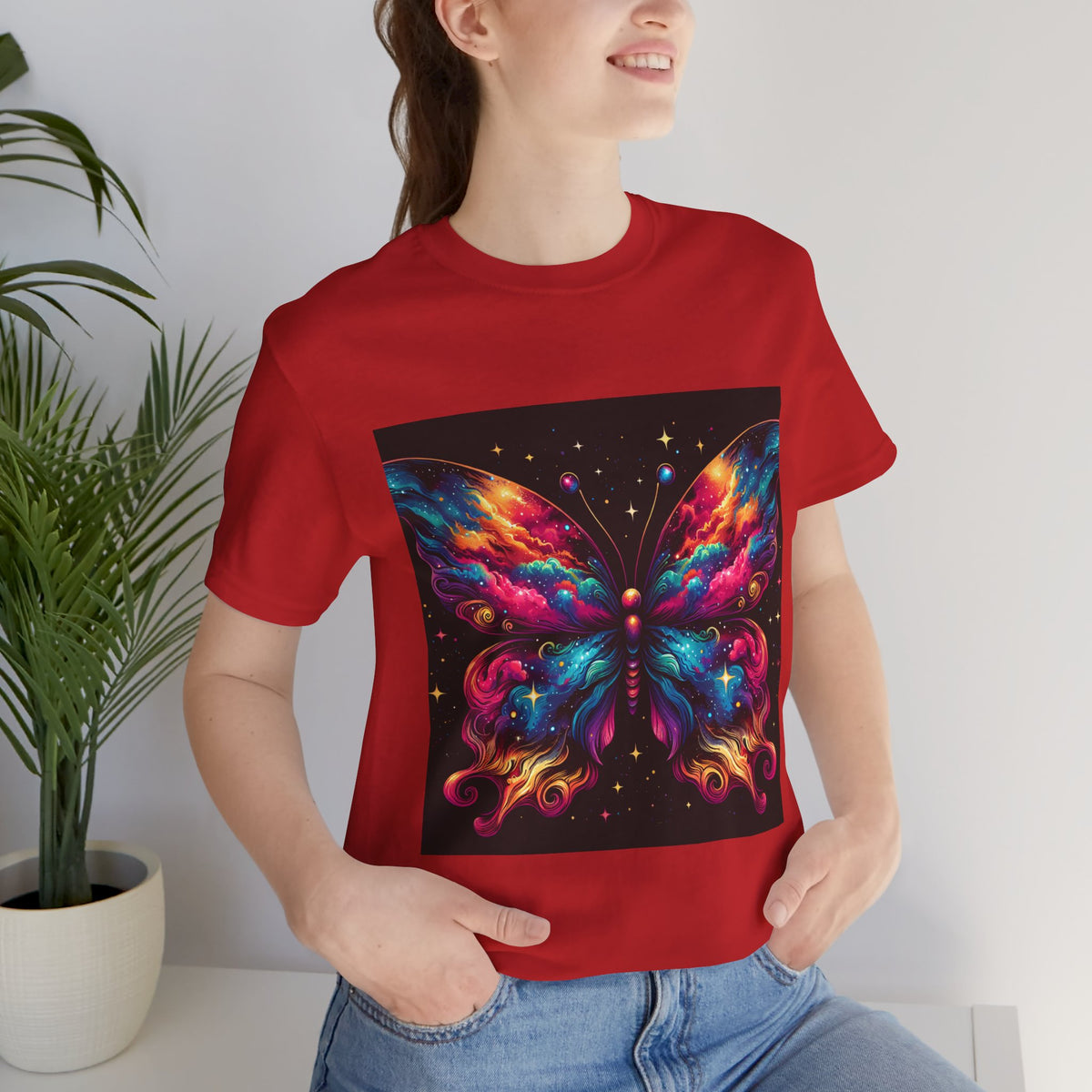 Vibrant Butterfly Art Tee | Colorful Graphic Top, Butterfly Lover