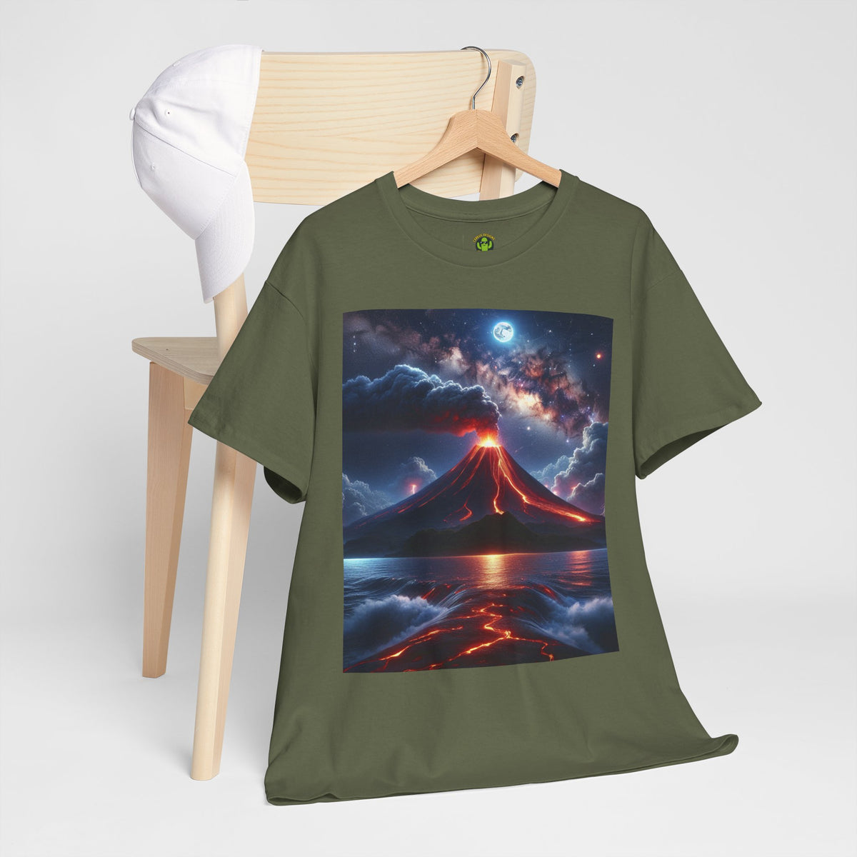 Volcano Sunset Unisex Heavy Cotton Tee - Graphic T-Shirt for Nature Lovers