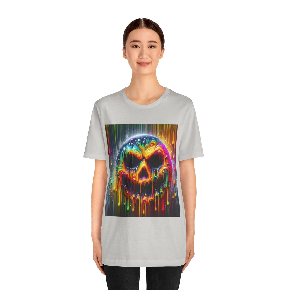 Psychedelic Skull Tee, Edgy Streetwear, Trendy Casual Wear