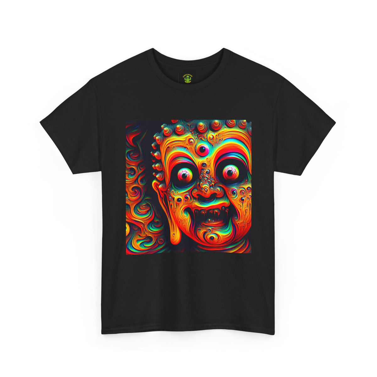 Vibrant Buddha Art Tee, Heavy Cotton T-Shirt, Unique Graphic Tee