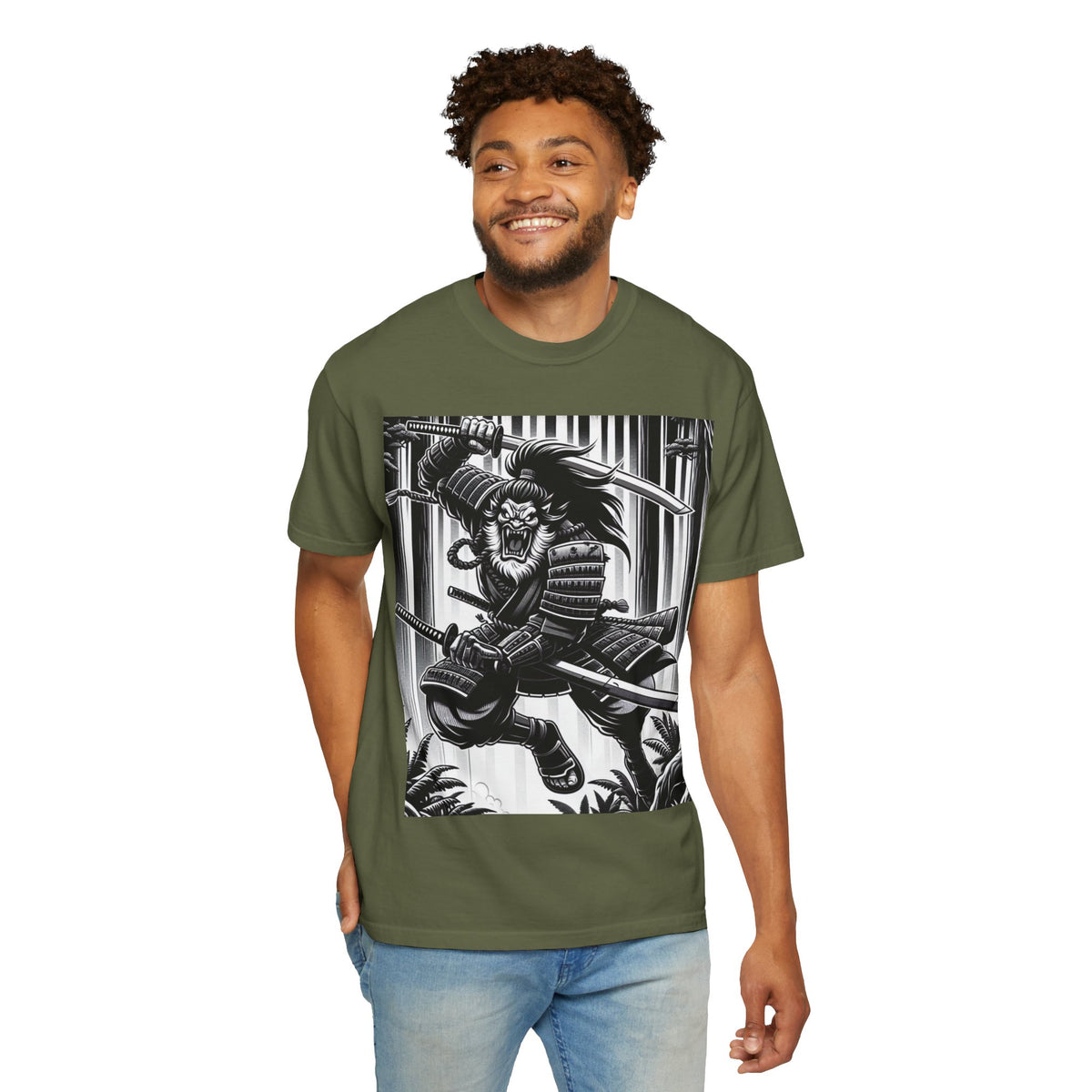 Samurai Graphic T-Shirt - Cotton Tee for Anime Lovers
