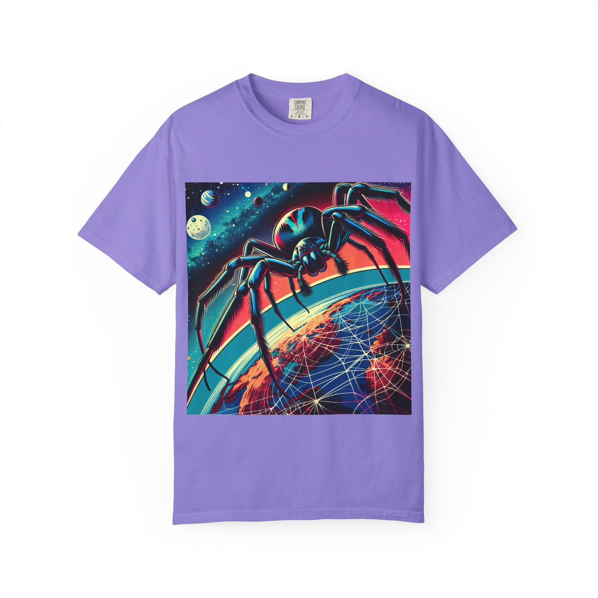 Cosmic Spider Graphic T-Shirt - Unisex Garment-Dyed Tee