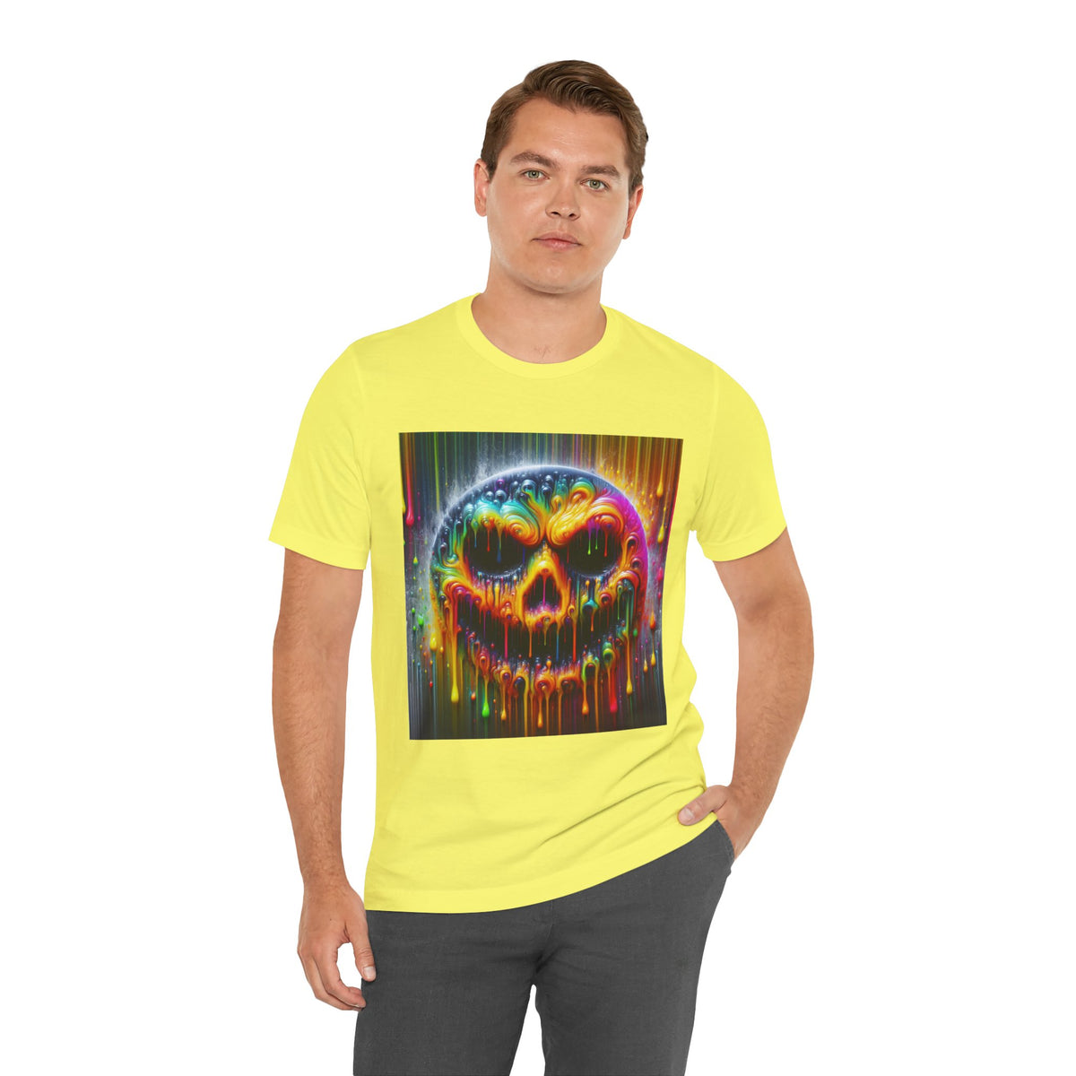 Psychedelic Skull Tee, Edgy Streetwear, Trendy Casual Wear