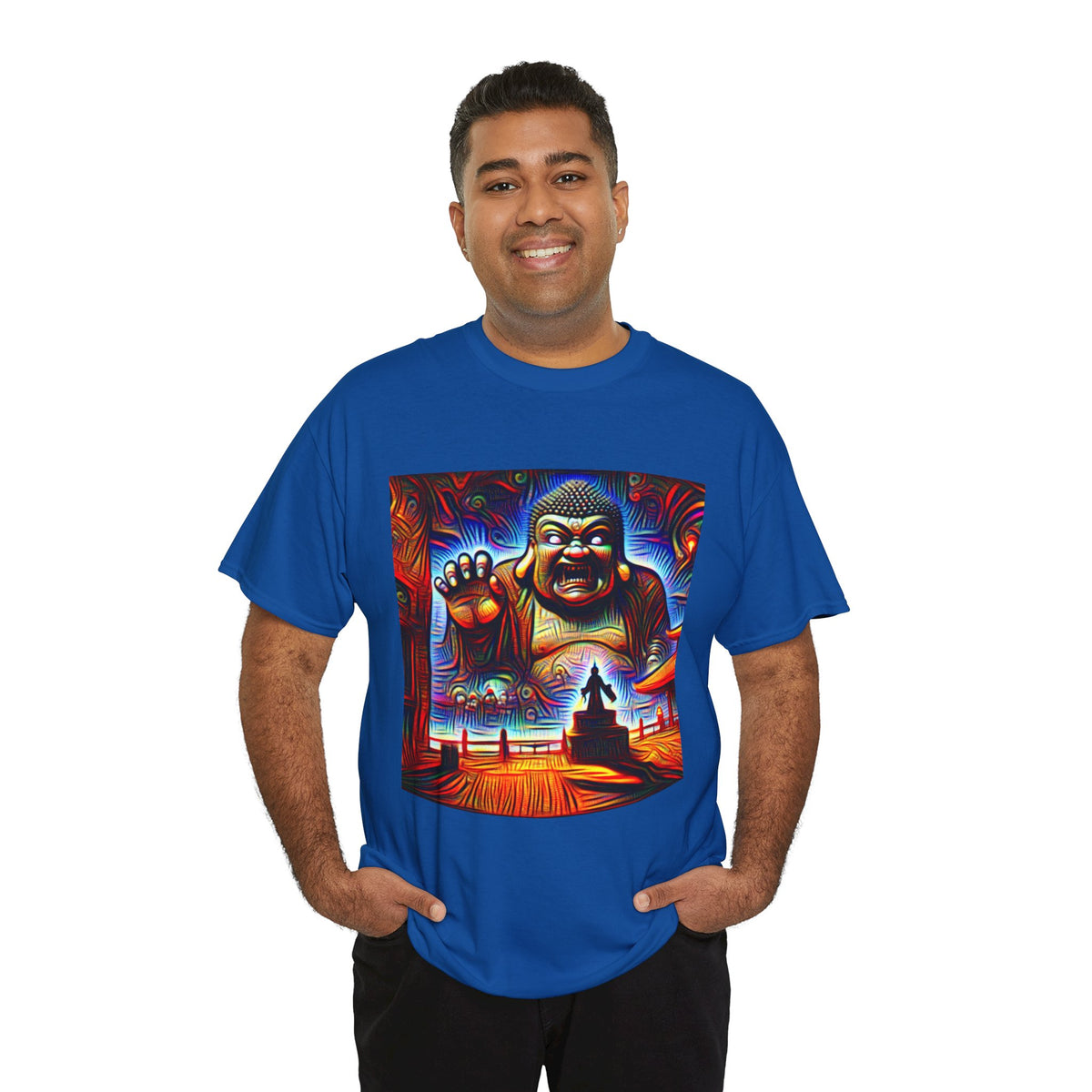Colorful Buddha Tee, Spiritual T-Shirt, Mindfulness, Graphic Cotton