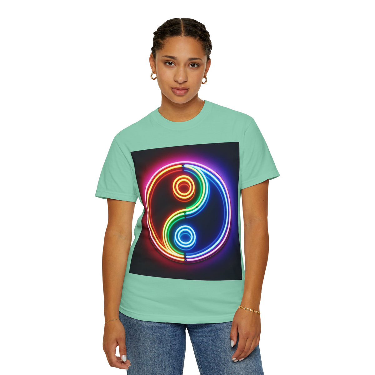 Yin Yang Neon T-Shirt - Colorful Garment-Dyed Tee