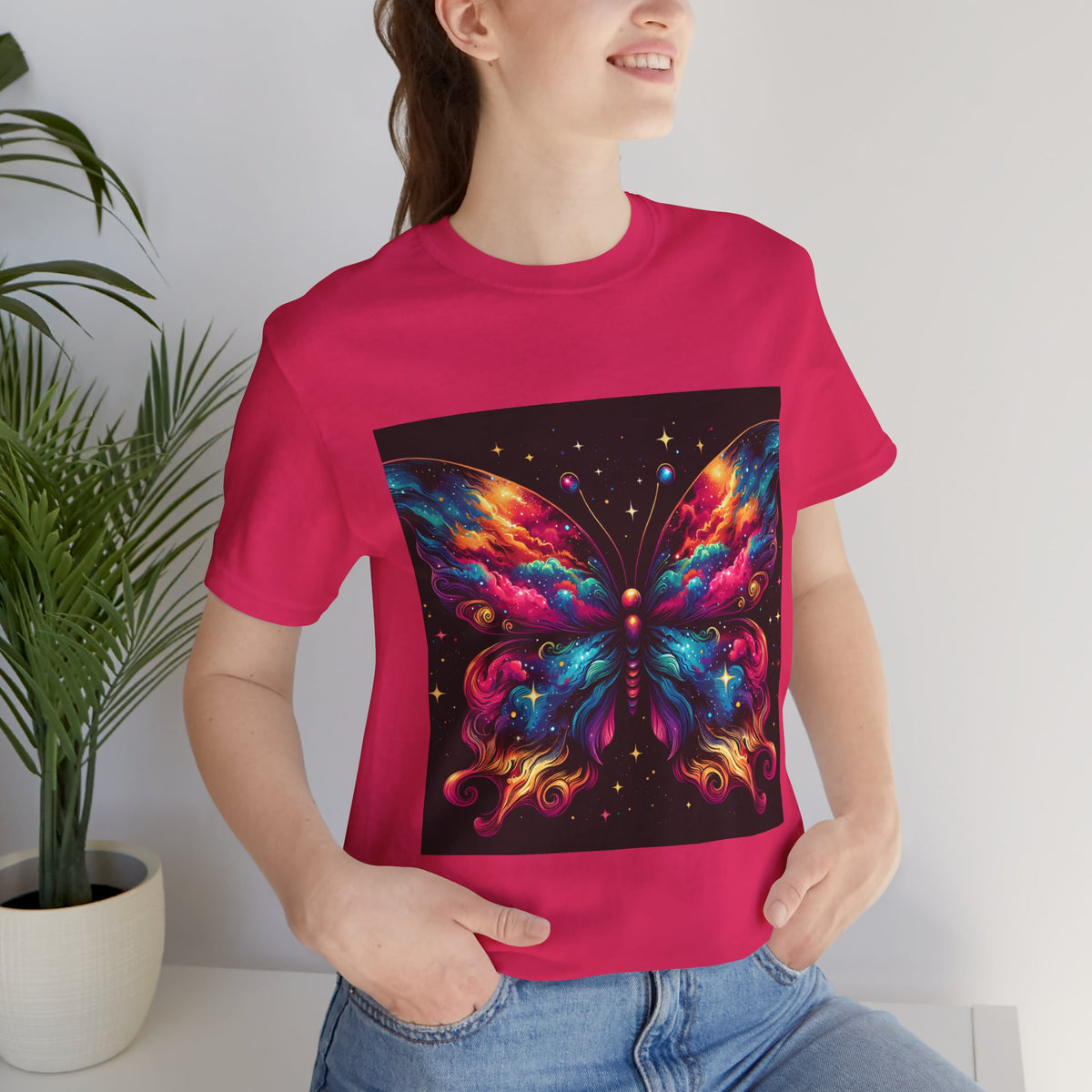 Vibrant Butterfly Art Tee | Colorful Graphic Top, Butterfly Lover