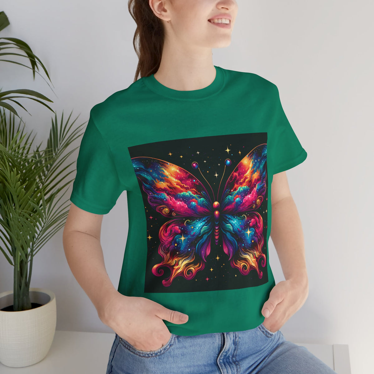 Vibrant Butterfly Art Tee | Colorful Graphic Top, Butterfly Lover