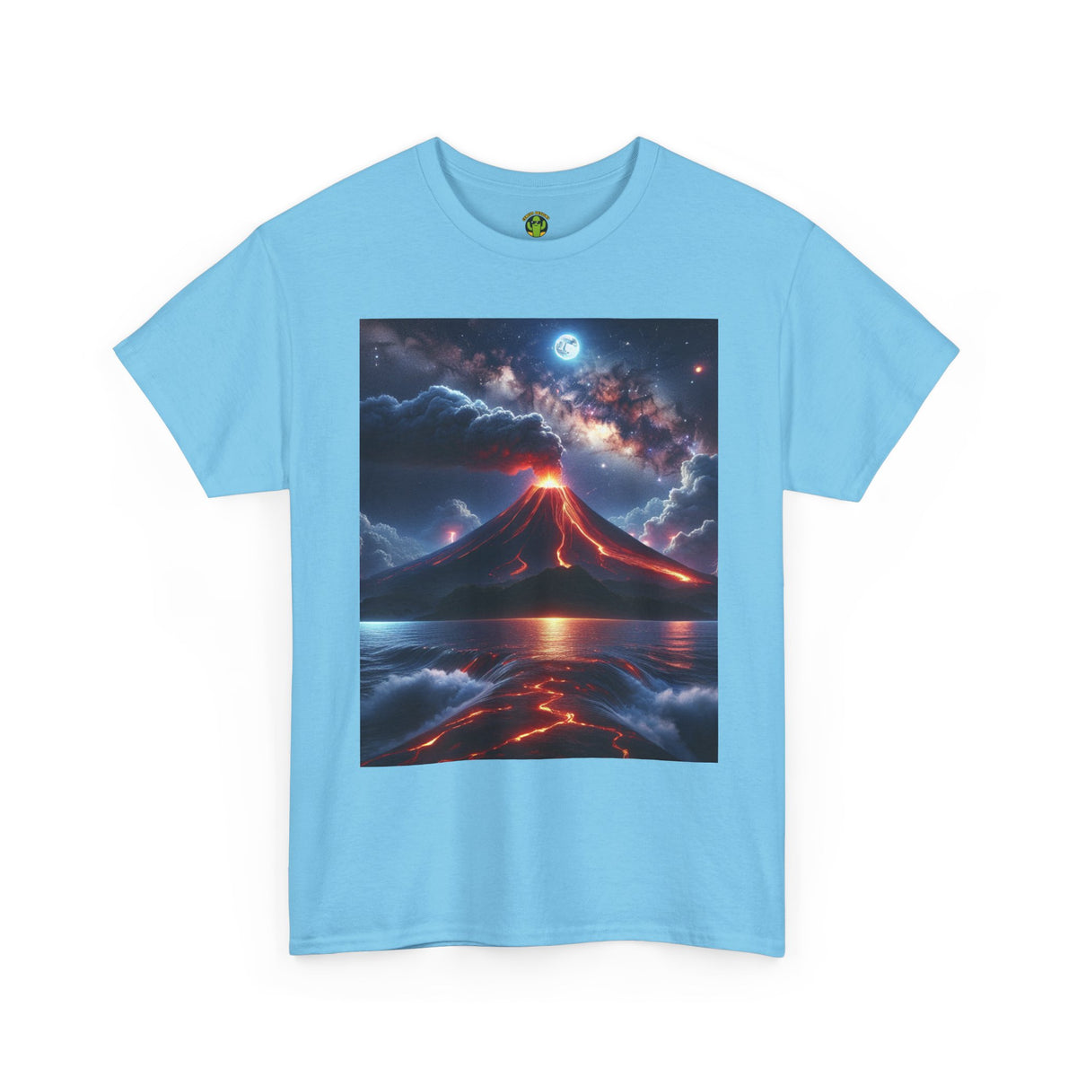 Volcano Sunset Unisex Heavy Cotton Tee - Graphic T-Shirt for Nature Lovers