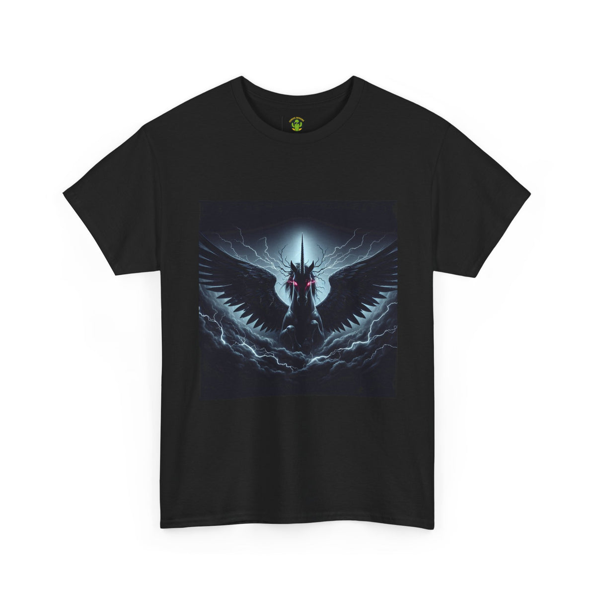 Dark Fantasy Heavy Cotton Tee with Pegasus Design