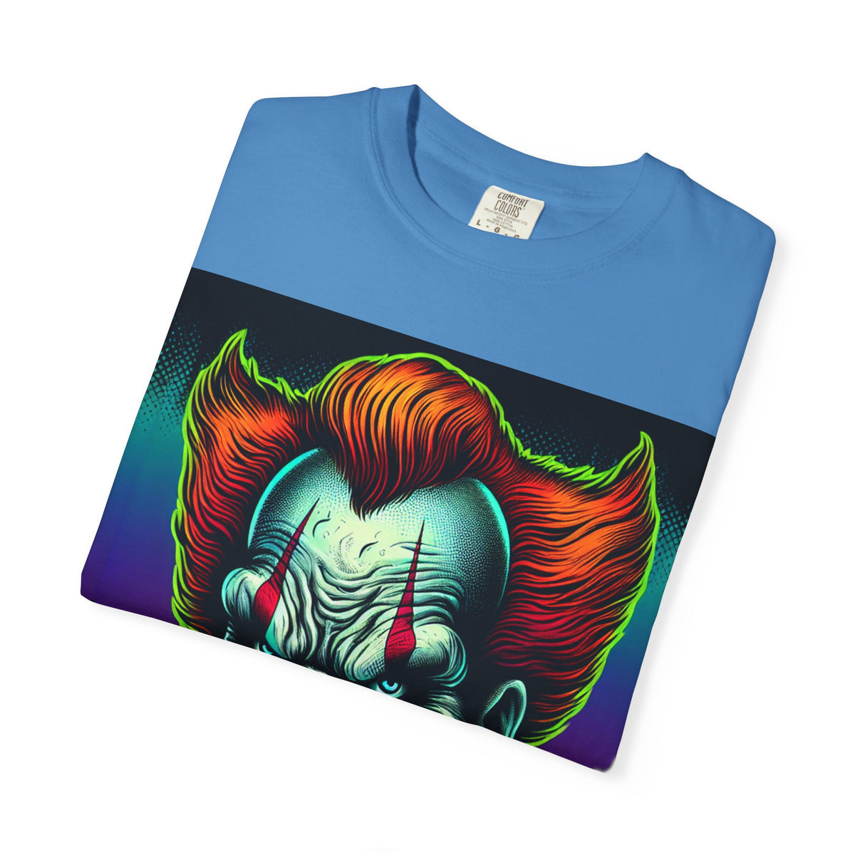 Creepy Clown Graphic Garment-Dyed T-Shirt