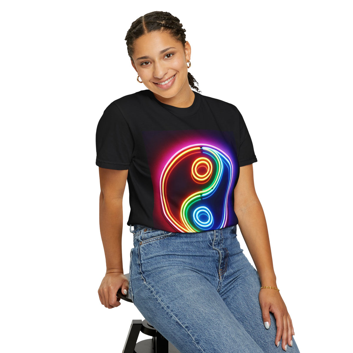 Yin Yang Neon T-Shirt - Colorful Garment-Dyed Tee