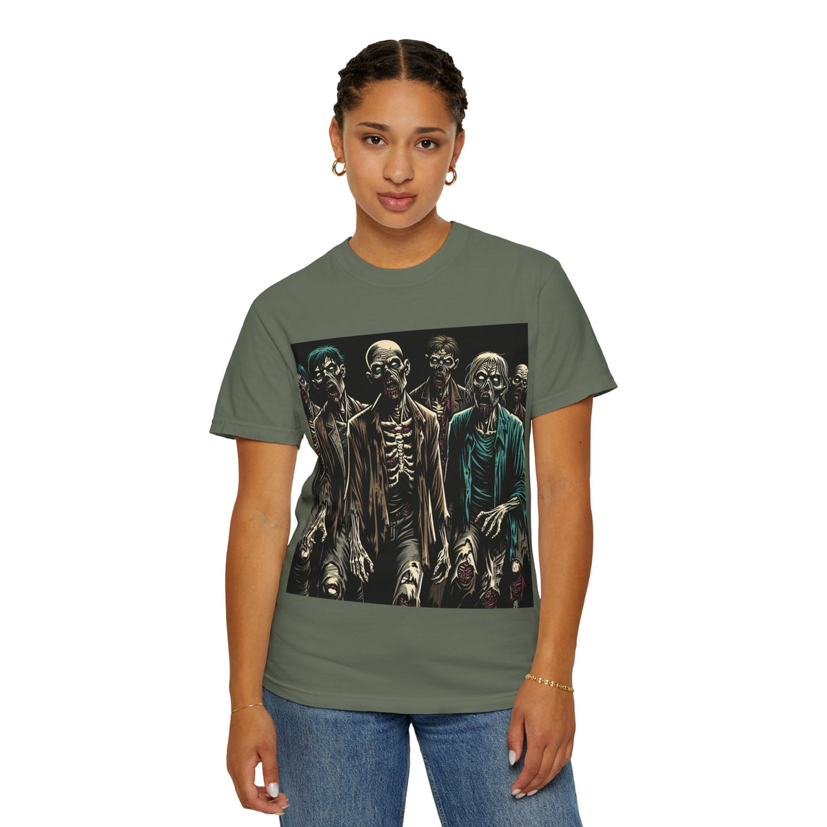 Zombie-Themed Garment-Dyed T-Shirt