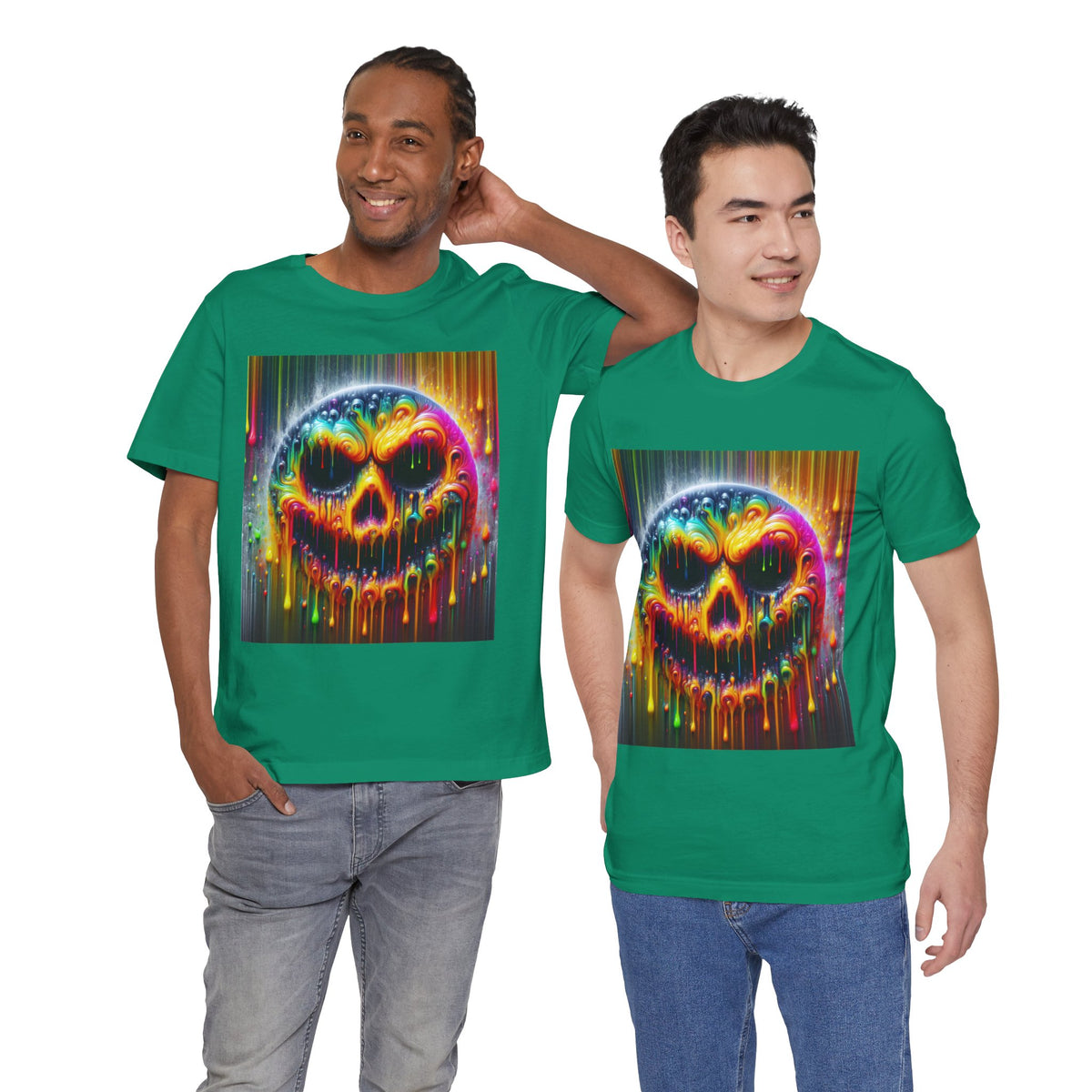 Psychedelic Skull Tee, Edgy Streetwear, Trendy Casual Wear