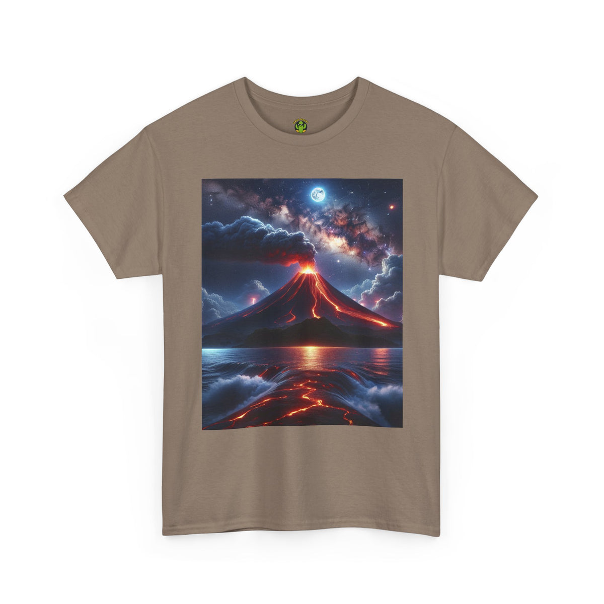Volcano Sunset Unisex Heavy Cotton Tee - Graphic T-Shirt for Nature Lovers