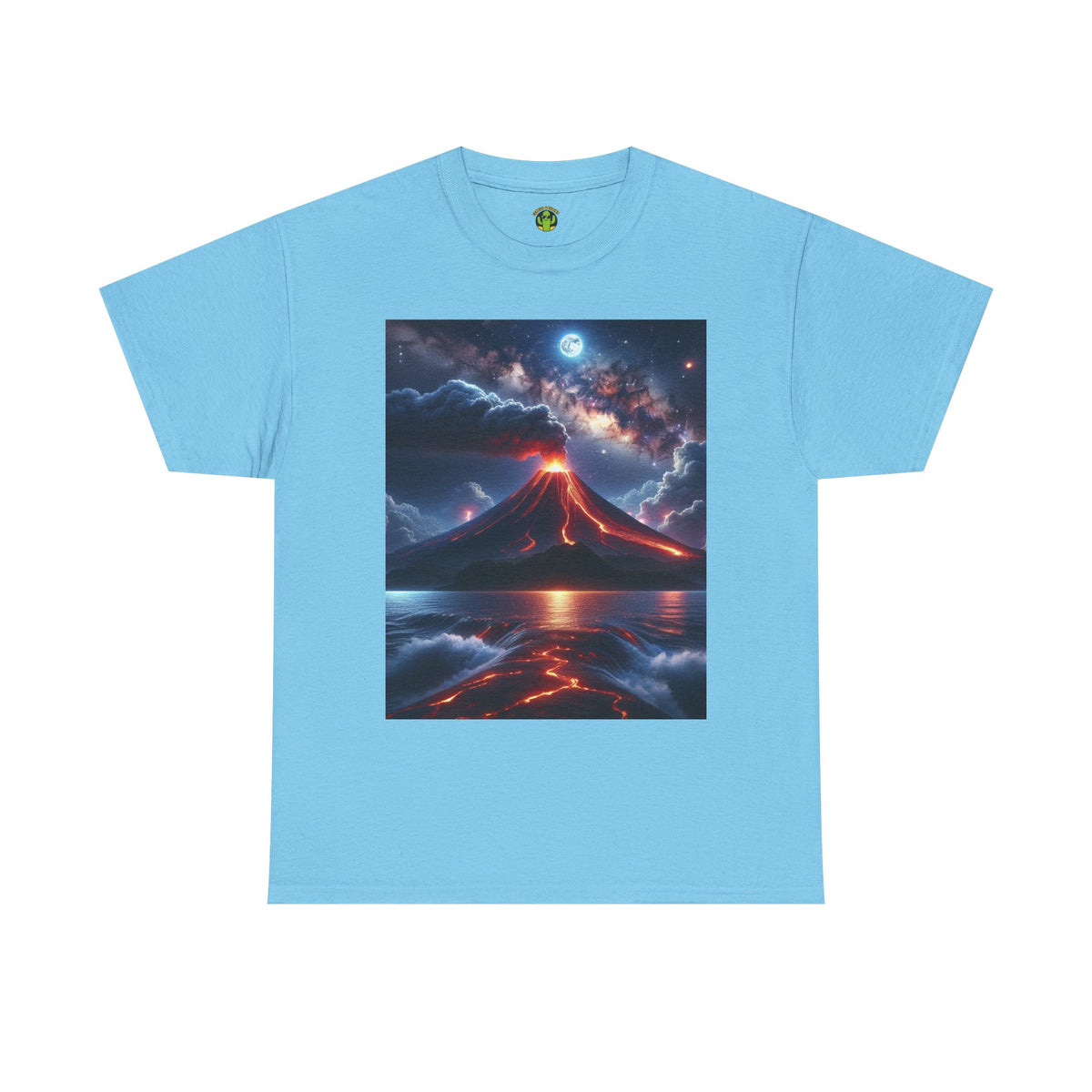 Volcano Sunset Unisex Heavy Cotton Tee - Graphic T-Shirt for Nature Lovers