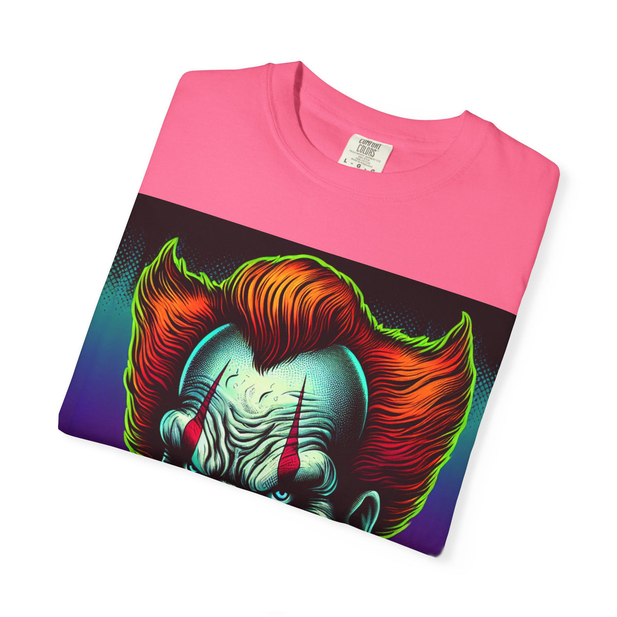 Creepy Clown Graphic Garment-Dyed T-Shirt