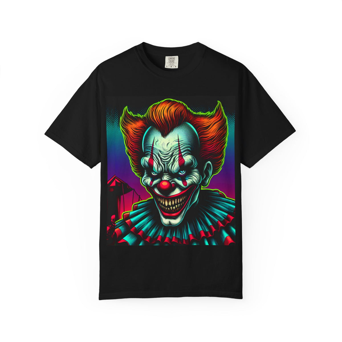 Creepy Clown Graphic Garment-Dyed T-Shirt