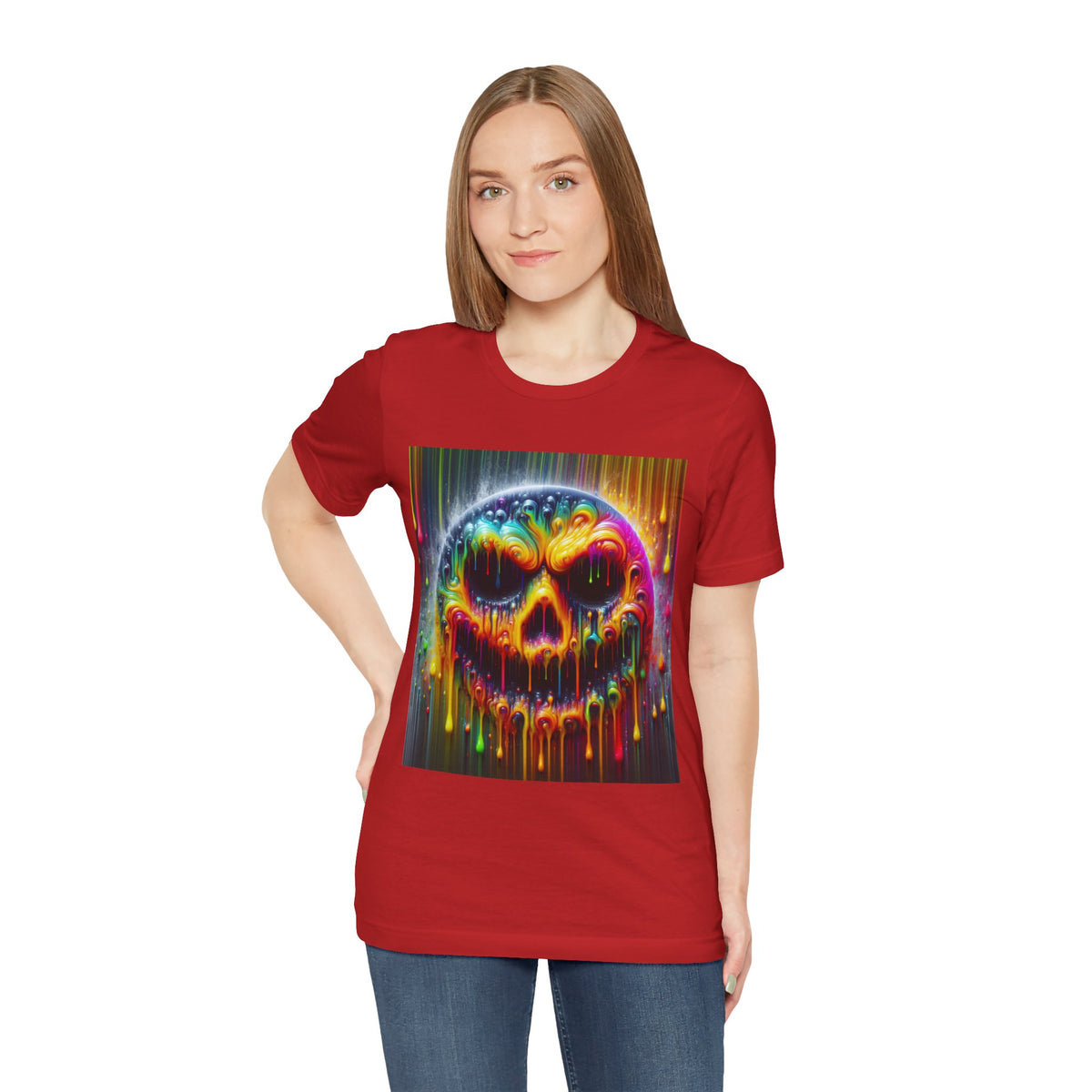 Psychedelic Skull Tee, Edgy Streetwear, Trendy Casual Wear