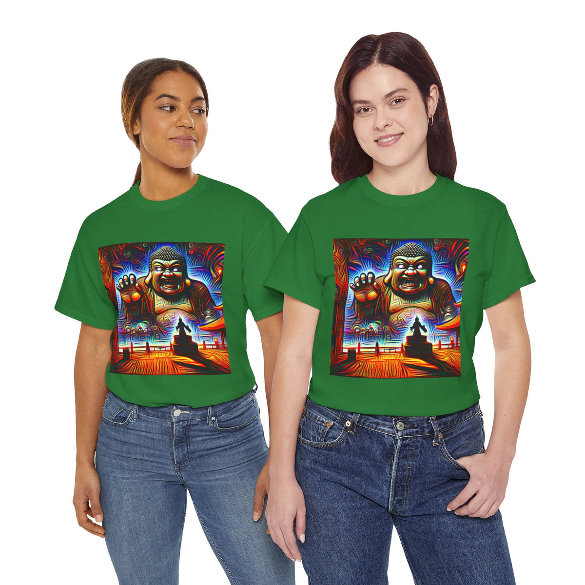 Colorful Buddha Tee, Spiritual T-Shirt, Mindfulness, Graphic Cotton