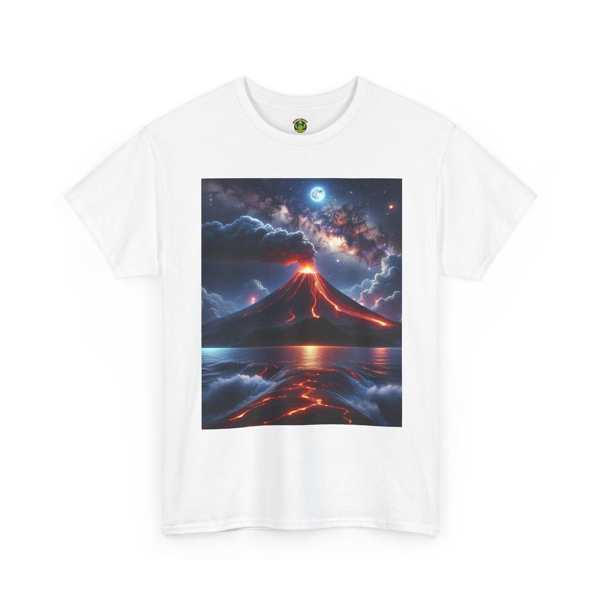 Volcano Sunset Unisex Heavy Cotton Tee - Graphic T-Shirt for Nature Lovers