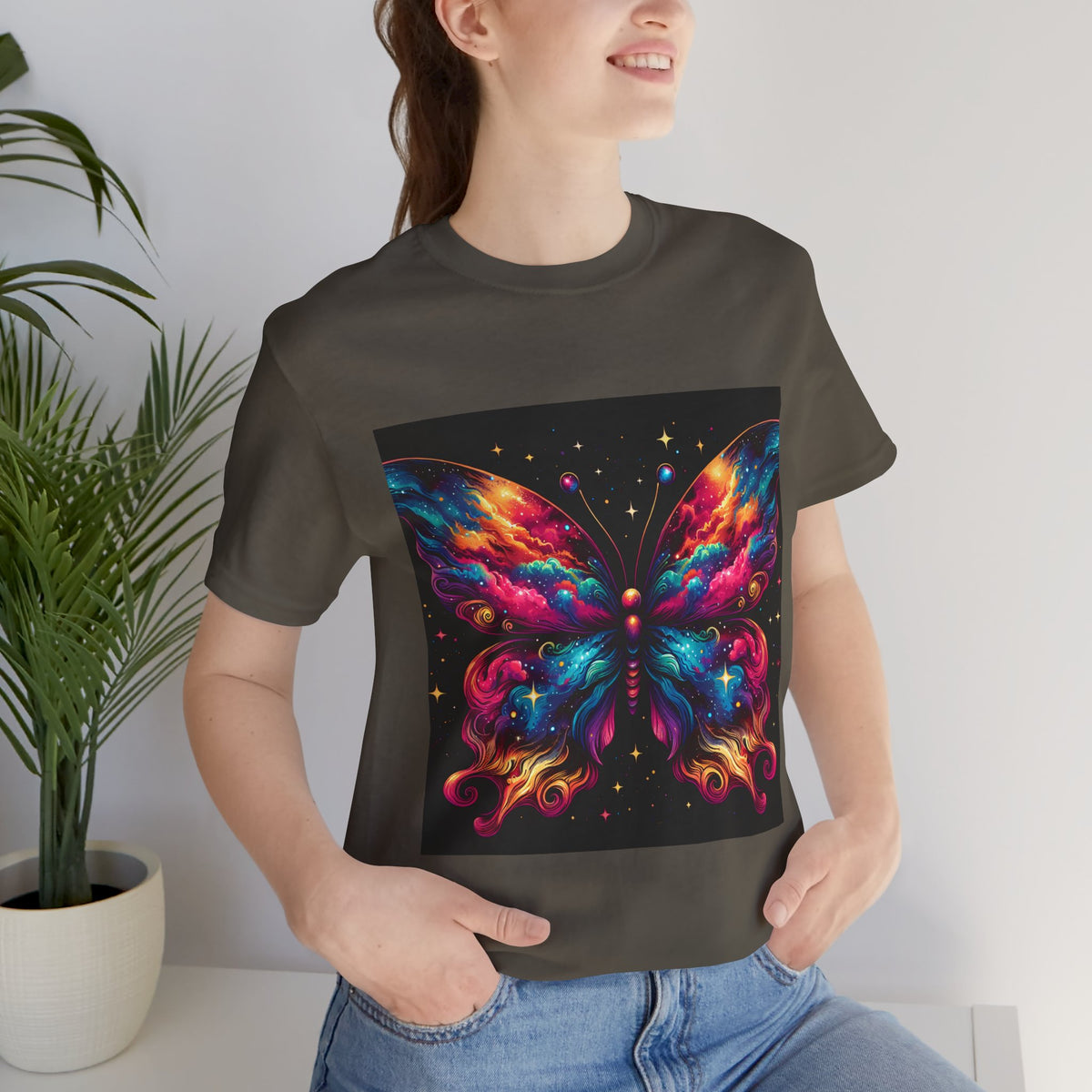 Vibrant Butterfly Art Tee | Colorful Graphic Top, Butterfly Lover