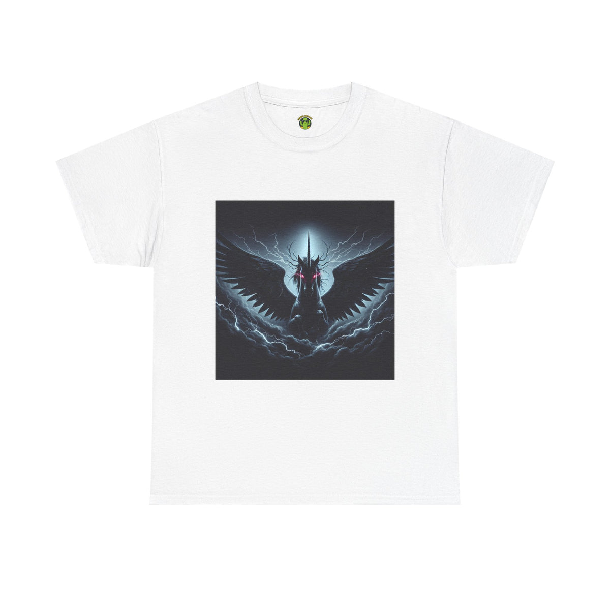 Dark Fantasy Heavy Cotton Tee with Pegasus Design