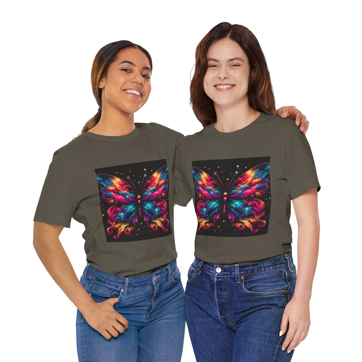Vibrant Butterfly Art Tee | Colorful Graphic Top, Butterfly Lover