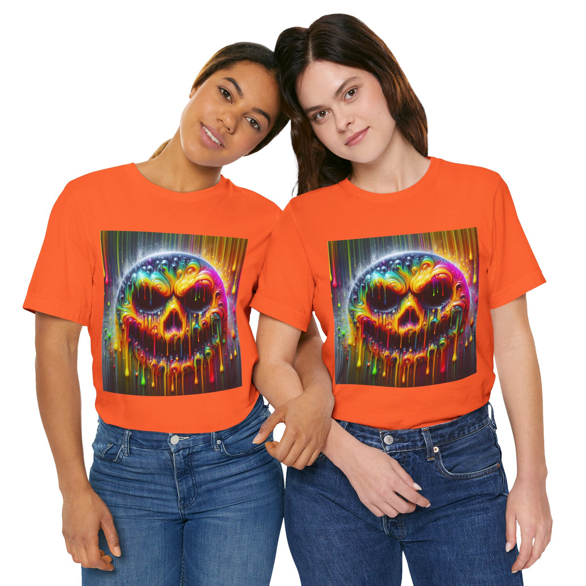 Psychedelic Skull Tee, Edgy Streetwear, Trendy Casual Wear