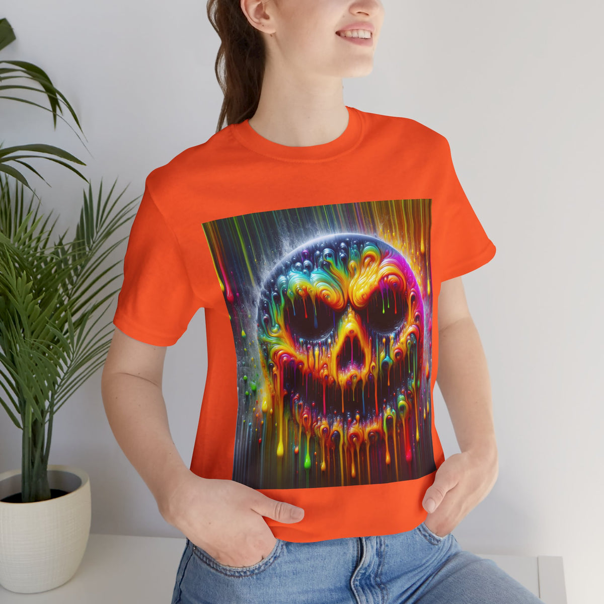 Psychedelic Skull Tee, Edgy Streetwear, Trendy Casual Wear