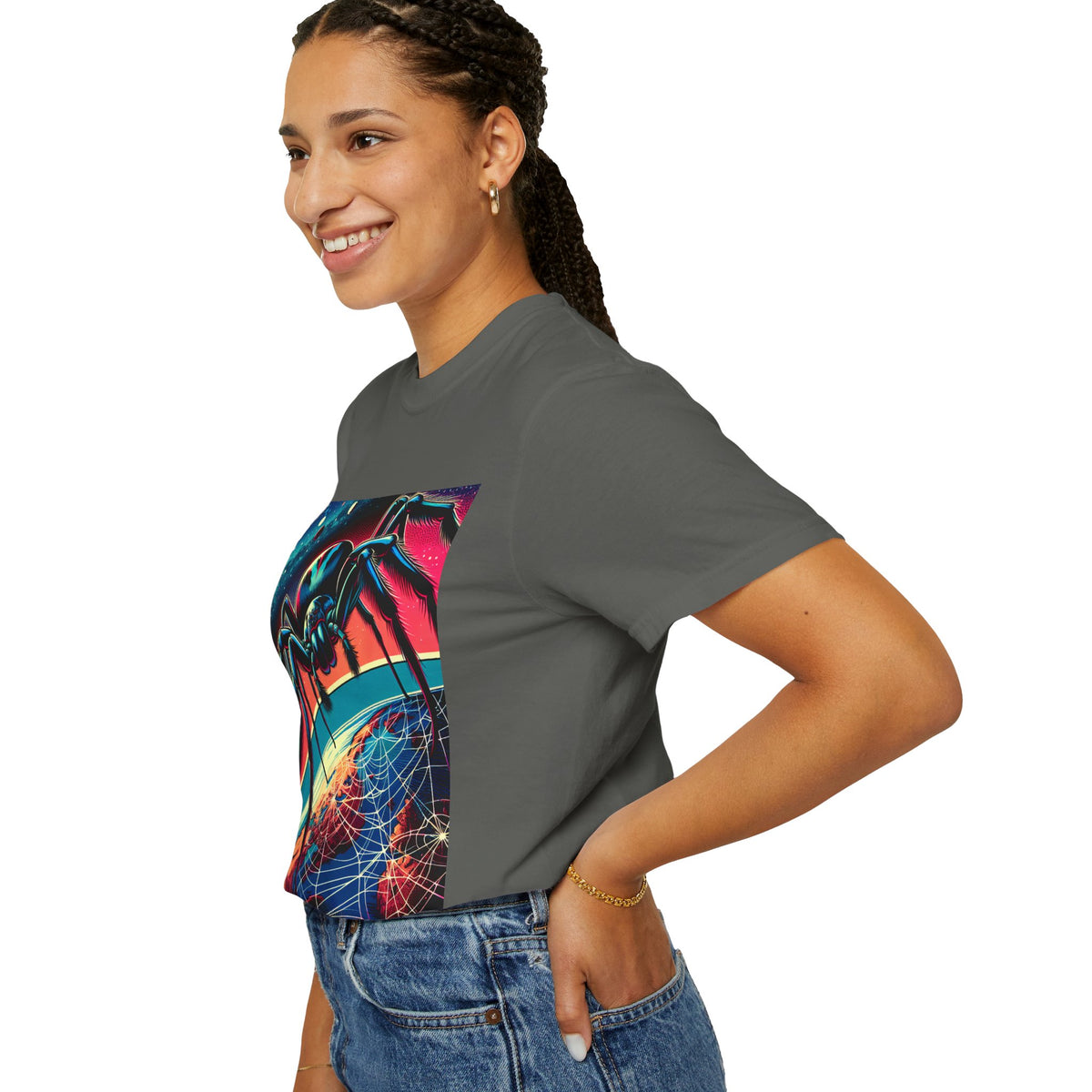 Cosmic Spider Graphic T-Shirt - Unisex Garment-Dyed Tee