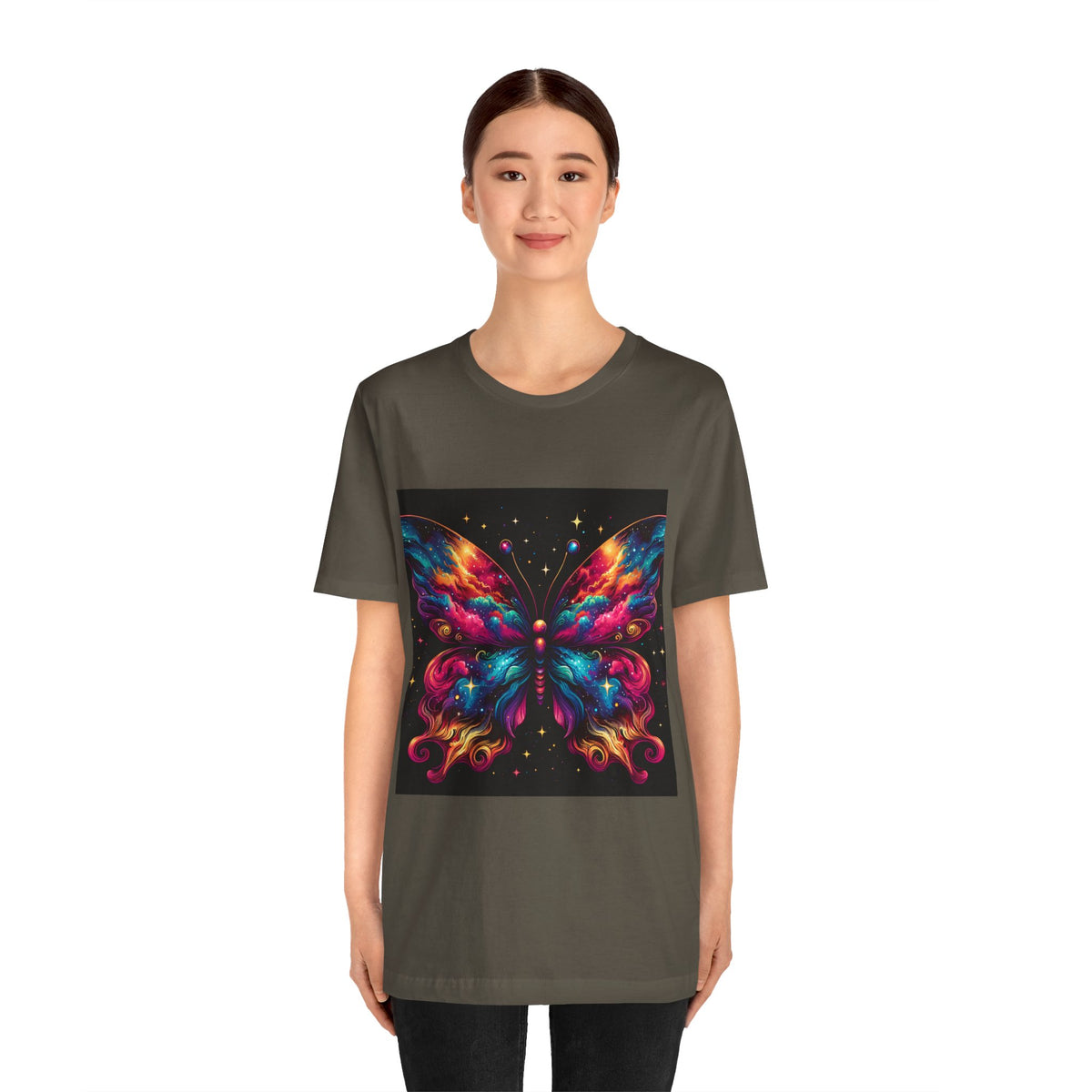 Vibrant Butterfly Art Tee | Colorful Graphic Top, Butterfly Lover