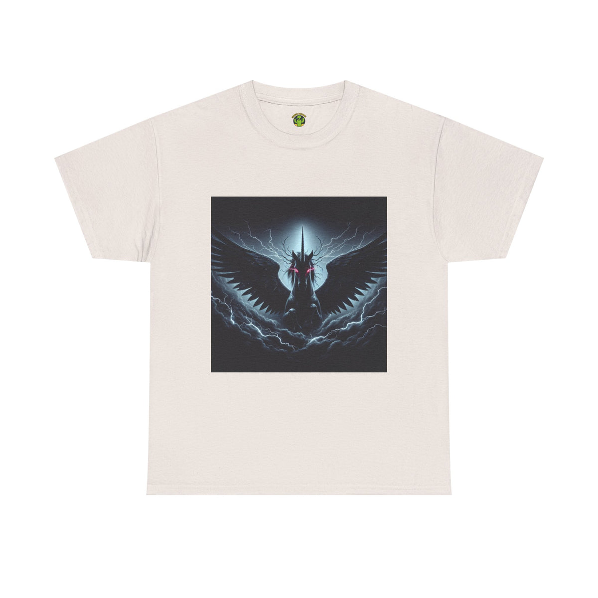 Dark Fantasy Heavy Cotton Tee with Pegasus Design