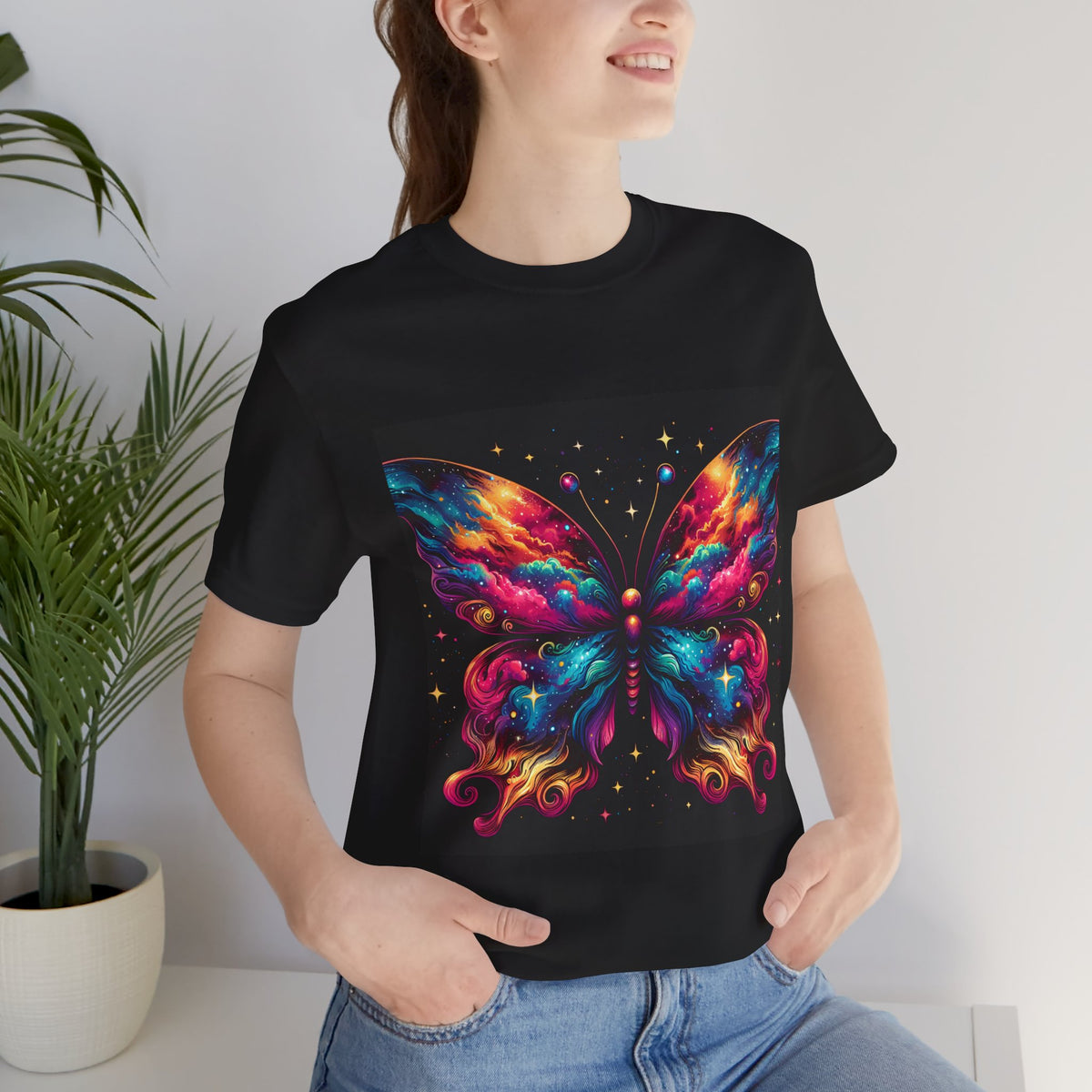 Vibrant Butterfly Art Tee | Colorful Graphic Top, Butterfly Lover