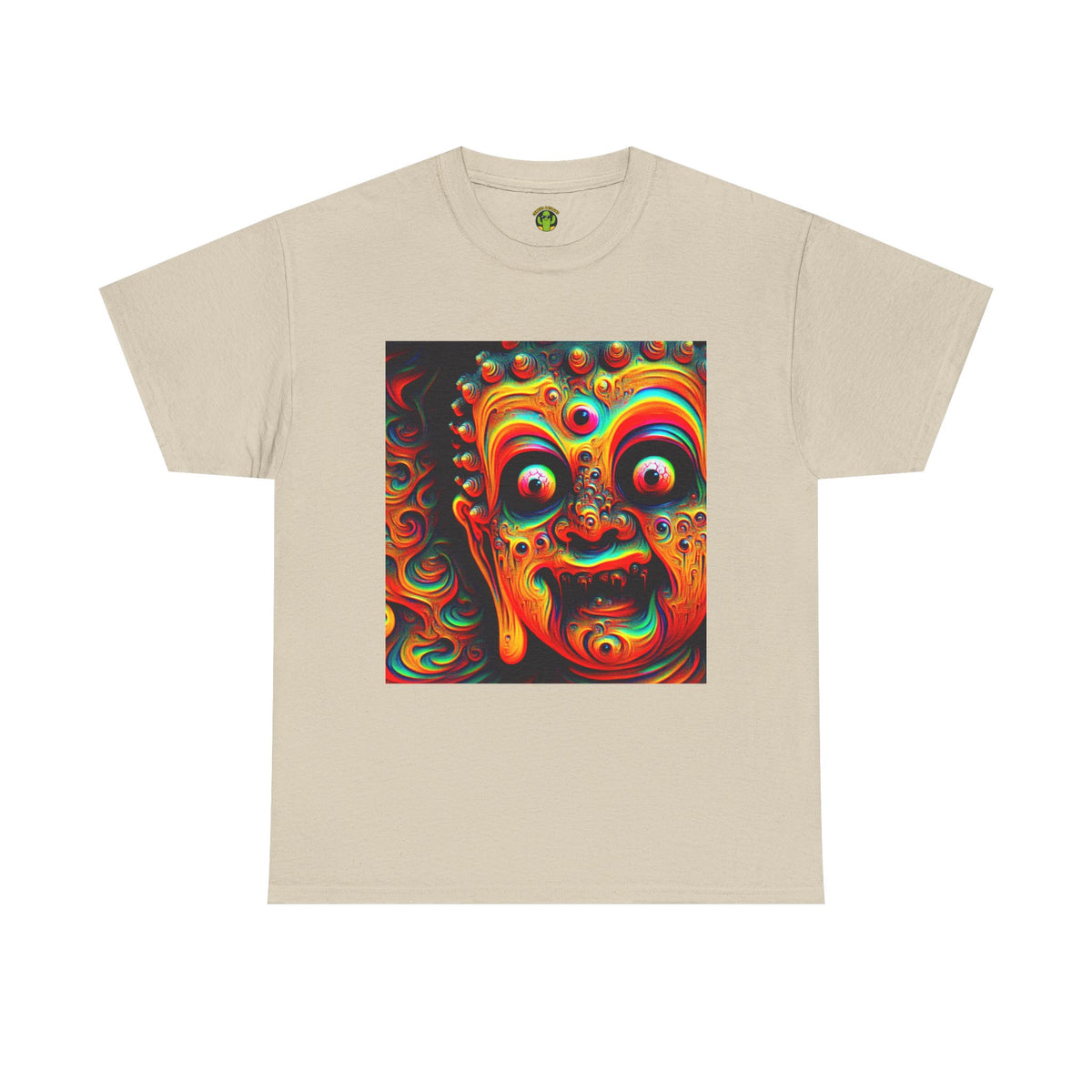 Vibrant Buddha Art Tee, Heavy Cotton T-Shirt, Unique Graphic Tee
