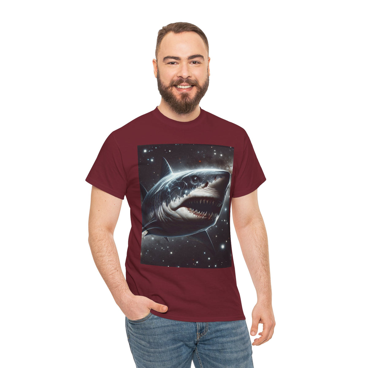 Shark Graphic Unisex Heavy Cotton Tee - Bold Ocean Vibes