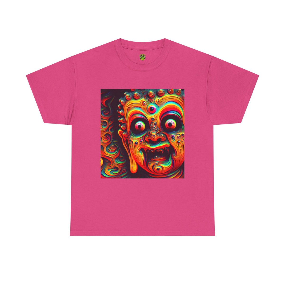 Vibrant Buddha Art Tee, Heavy Cotton T-Shirt, Unique Graphic Tee