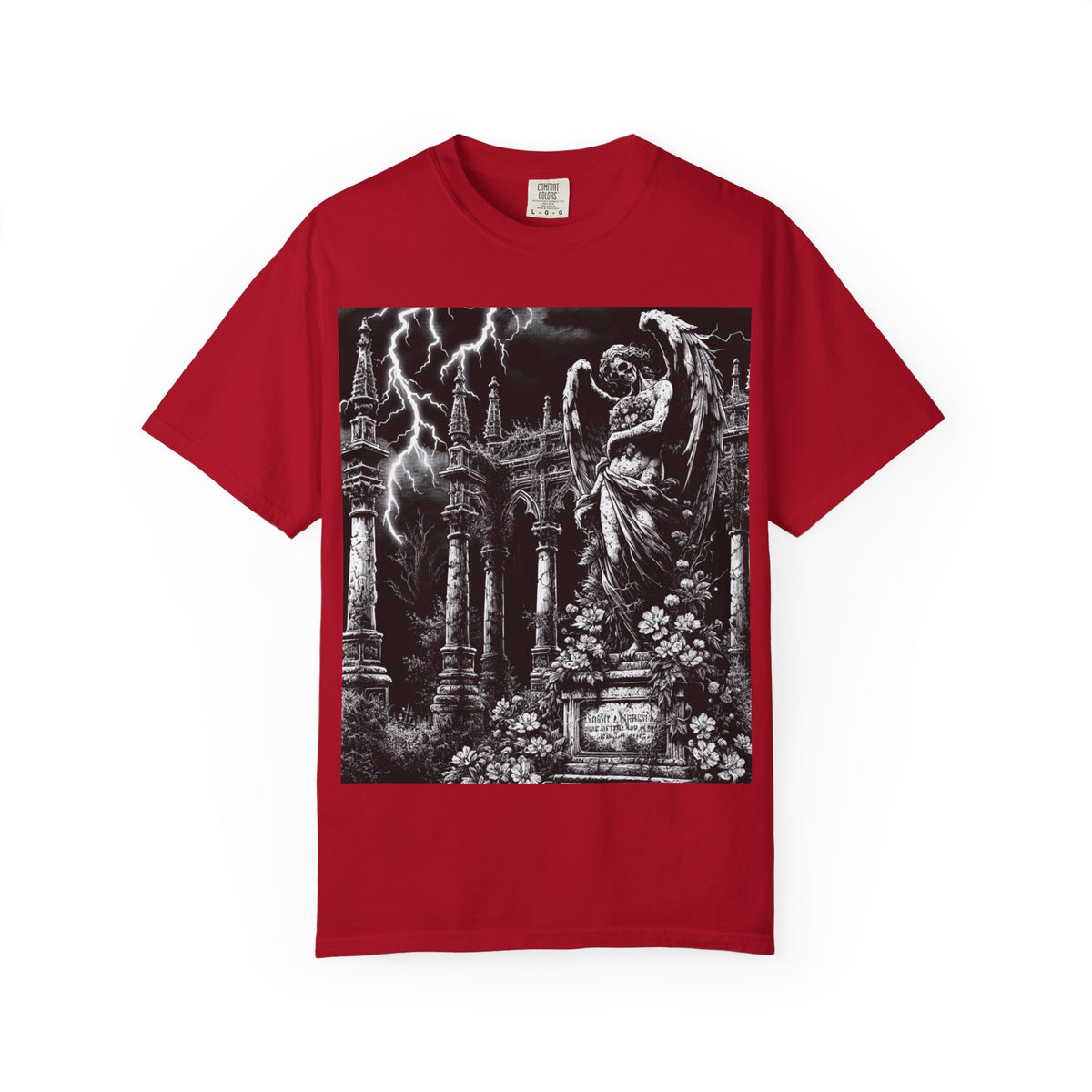 Gothic Angel T-Shirt, Garment-Dyed Tee for Alternative Fashion