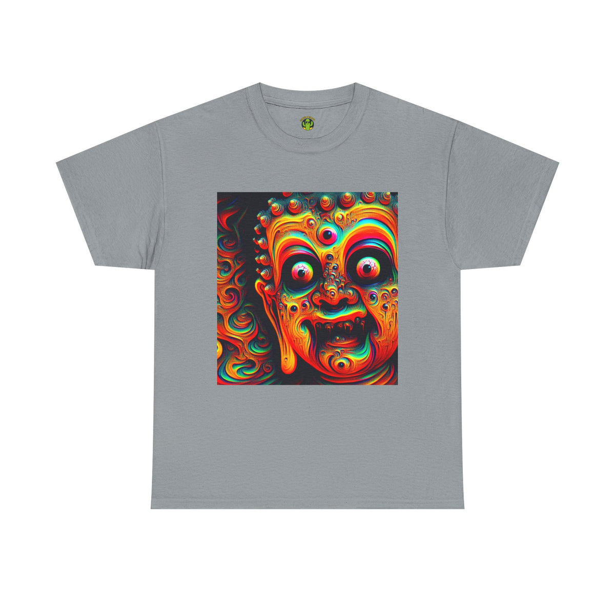 Vibrant Buddha Art Tee, Heavy Cotton T-Shirt, Unique Graphic Tee